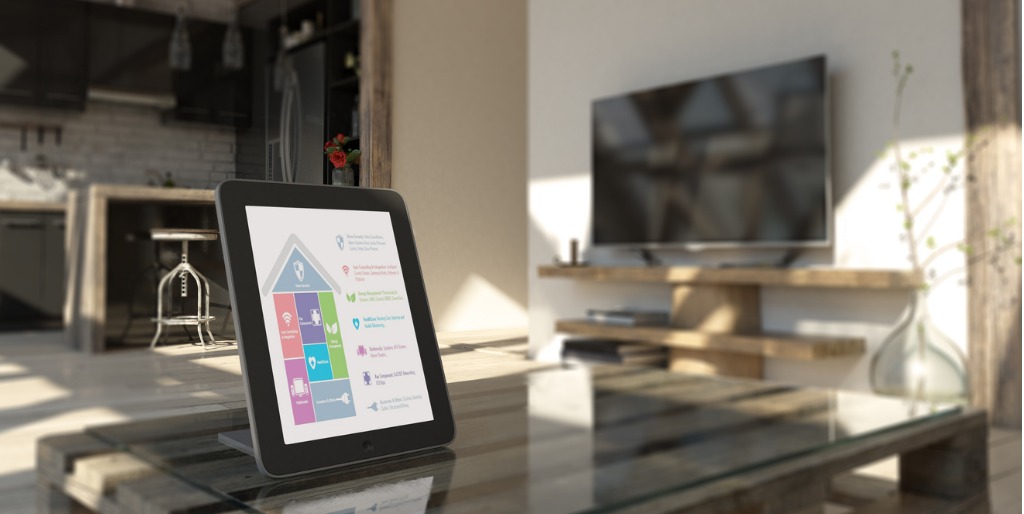 smart home controlled via a tablet