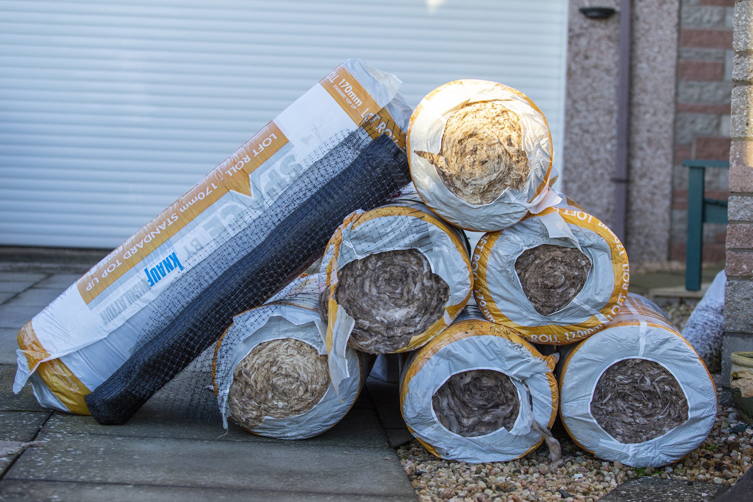 Insulation material rolled and packaged