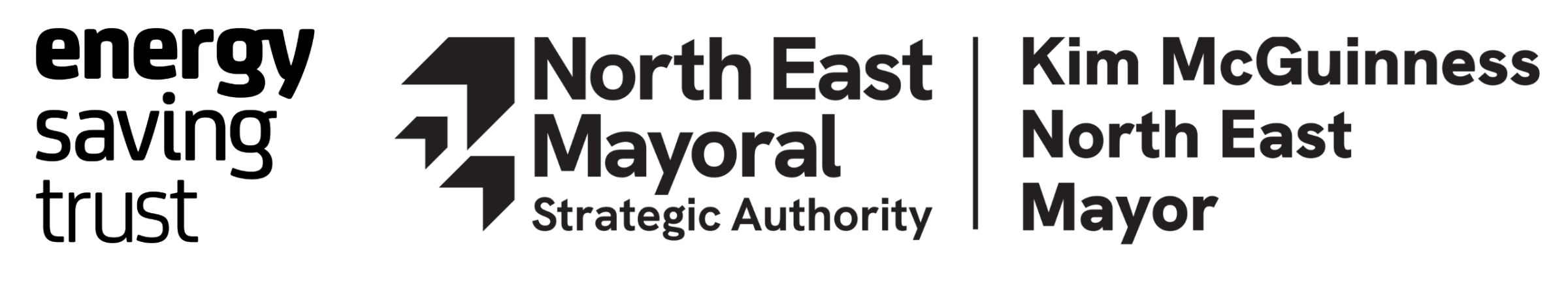 Energy Saving Trust and North East Mayoral Strategic Authority logos. 