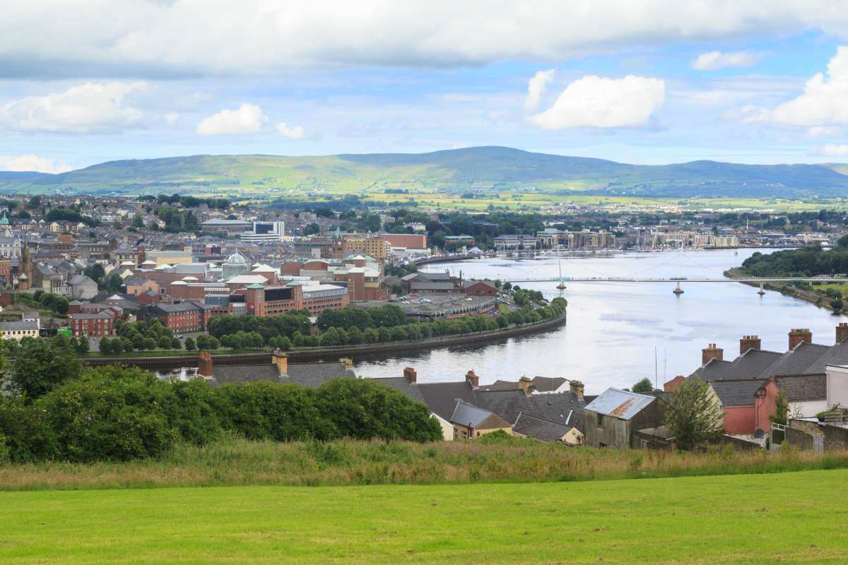 Aerial view of Londonderry, Northern Ireland