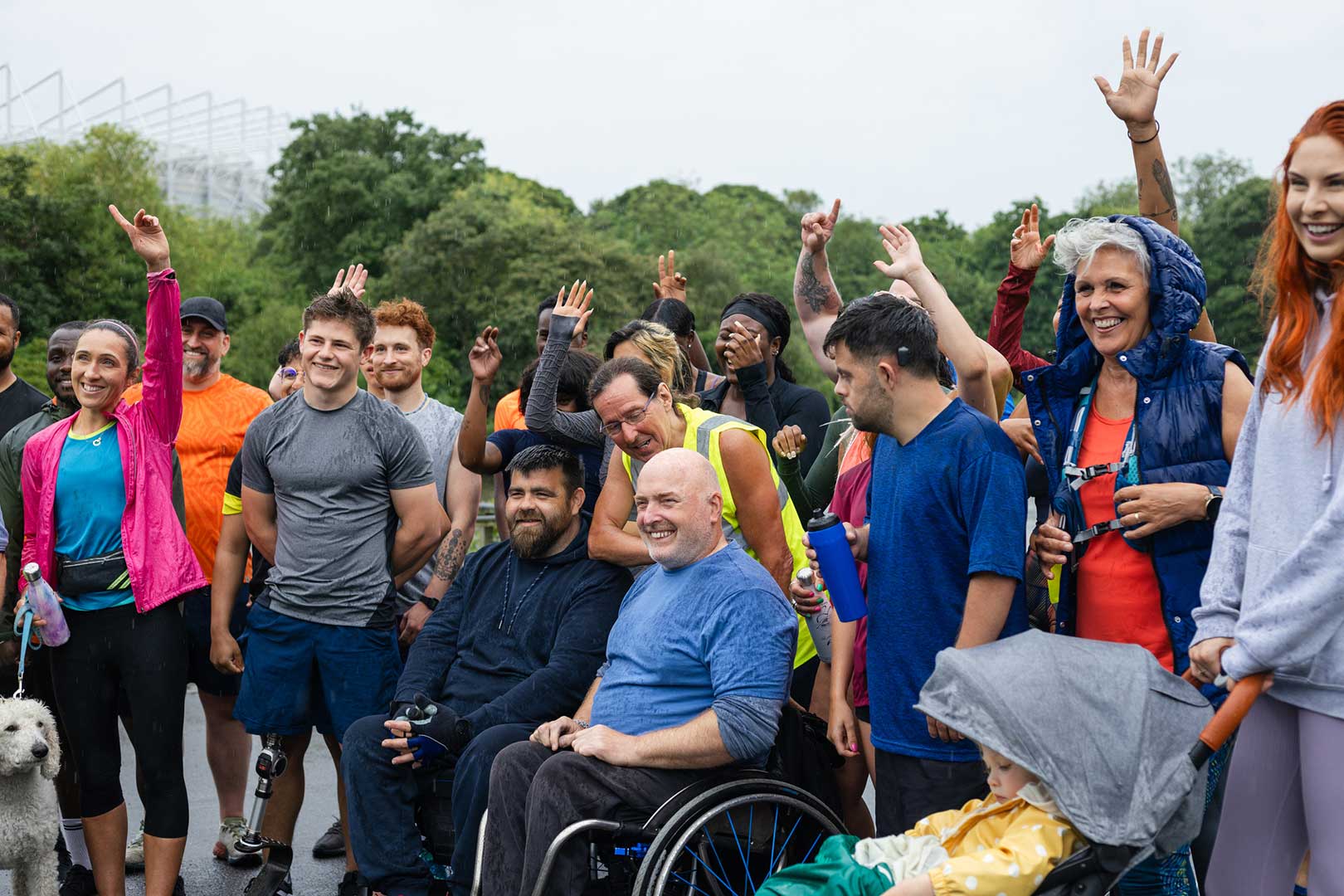 A group of people at an outdoor event.
